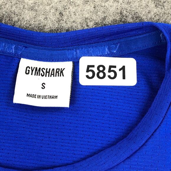 Gymshark Pullover Shirt Mens Blue Small Fitted Long Sleeve Crew Neck Breathable - Picture 12 of 12